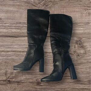JustFab Black Monroe Block Heeled Boots